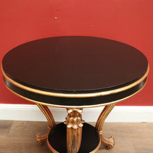 Load image into Gallery viewer, x SOLD Vintage Italian Two-tier Side Table with Tri-leg Base, Black Ebonised Lamp Table B11249