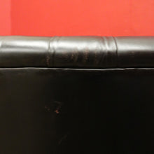 Load image into Gallery viewer, x SOLD Vintage Button Back Armchair Arm Chair, Black Leather Button Back and Arms Chair B11007