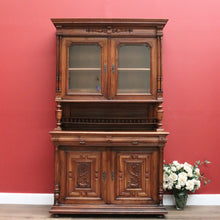 Load image into Gallery viewer, SALE Antique French Walnut Bookcase, French Two Height China Cabinet, Hall Cupboard B10806
