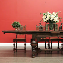Load image into Gallery viewer, x SOLD Antique French Table, French Oak 2 Leaf Extension Dining Kitchen Table Stretcher B10449