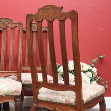 Load image into Gallery viewer, x SOLD Set of 6 Antique French Dining Chairs, 6 Kitchen Chairs, Tapestry Seat Chairs B11023