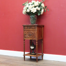 Load image into Gallery viewer, x SOLD Antique Bedside Cabinet, French Walnut and Marble Top Bedside, Lamp Hall Table B10831