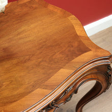 Load image into Gallery viewer, x SOLD Antique French Walnut Centre Table, Hall, Foyer, Sofa Table Carved Apron & Legs  B10644