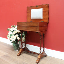 Load image into Gallery viewer, x SOLD Antique French Mahogany Sewing Table, Bedside Table, Lamp, Side Table, Lift Lid B10687