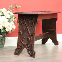 Load image into Gallery viewer, x SOLD Antique English Table, Lamp Side Table Japanese Dragon Relief Carving to seat. B9746