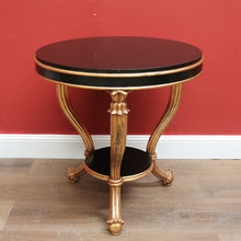 Load image into Gallery viewer, x SOLD Vintage Italian Two-tier Side Table with Tri-leg Base, Black Ebonised Lamp Table B11249