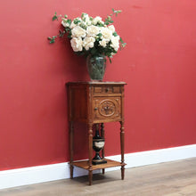 Load image into Gallery viewer, x SOLD Antique Bedside Cabinet, French Walnut and Marble Top Bedside, Lamp Hall Table B10831