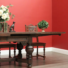 Load image into Gallery viewer, x SOLD Antique French Table, French Oak 2 Leaf Extension Dining Kitchen Table Stretcher B10449