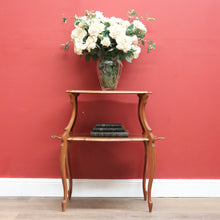 Load image into Gallery viewer, x SOLD Antique French Walnut Two-Tier Serving Table with Brass Handle, Lamp Side Table B11242