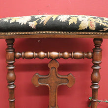 Load image into Gallery viewer, x SOLD Antique French Prayer Chair, Home Worship Kneeler for Prayer. Tapestry Seat Rest B11190