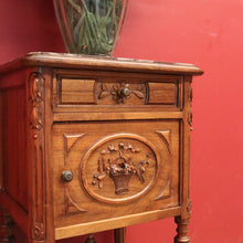 Load image into Gallery viewer, x SOLD Antique Bedside Cabinet, French Walnut and Marble Top Bedside, Lamp Hall Table B10831