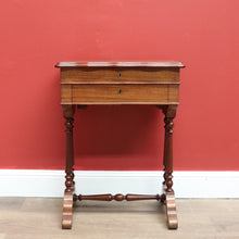 Load image into Gallery viewer, x SOLD Antique French Mahogany Sewing Table, Bedside Table, Lamp, Side Table, Lift Lid B10687