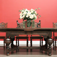Load image into Gallery viewer, x SOLD Antique French Table, French Oak 2 Leaf Extension Dining Kitchen Table Stretcher B10449