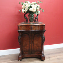Load image into Gallery viewer, x SOLD Antique English Davenport Leather Top Desk, Writing Desk, Storage Locks and Keys B11003