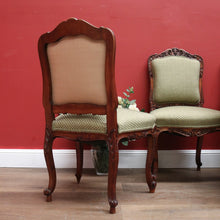 Load image into Gallery viewer, x SOLD Set of 4 Antique Chairs, Antique French Dining or Kitchen Chairs. Olive Fabric B11163