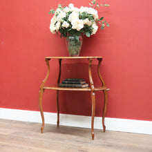 Load image into Gallery viewer, x SOLD Antique French Walnut Two-Tier Serving Table with Brass Handle, Lamp Side Table B11242