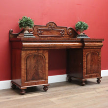 Load image into Gallery viewer, x SOLD Antique English Mahogany Sideboard Antique Inverted Twin Pedestal Sideboard B10984