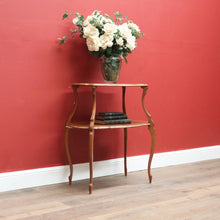 Load image into Gallery viewer, x SOLD Antique French Walnut Two-Tier Serving Table with Brass Handle, Lamp Side Table B11242