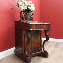 Load image into Gallery viewer, x SOLD Antique English Davenport Leather Top Desk, Writing Desk, Storage Locks and Keys B11003