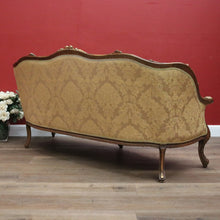 Load image into Gallery viewer, x SOLD Vintage Italian Three Seat Lounge, Button Back Walnut and Fabric Lounge, Cushion B11050