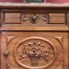 Load image into Gallery viewer, x SOLD Antique Bedside Cabinet, French Walnut and Marble Top Bedside, Lamp Hall Table B10831