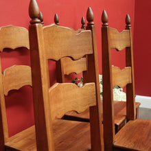 Load image into Gallery viewer, x SOLD Set of 6 Dining Chairs, Antique French Oak Kitchen Chairs, Ladder Back Chairs B10504