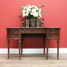 Load image into Gallery viewer, Antique French Desk, Walnut and Leather Ladies Desk, Kidney Shaped Office Desk B10643