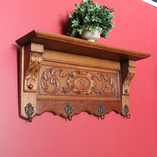 Load image into Gallery viewer, x SOLD Antique Vintage French Coat Rack with Fleur de Lis Carvings. Scarf Hat Umbrella B10639