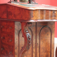 Load image into Gallery viewer, x SOLD Antique English Davenport Leather Top Desk, Writing Desk, Storage Locks and Keys B11003
