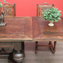 Load image into Gallery viewer, x SOLD Antique French Table, French Oak 2 Leaf Extension Dining Kitchen Table Stretcher B10449