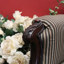 Load image into Gallery viewer, x SOLD Antique English Grandfather Chair, Walnut and Fabric Grandfather Armchair Seat B10989