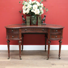 Load image into Gallery viewer, x SOLD Antique French Desk, Walnut and Leather Ladies Desk, Kidney Shaped Office Desk B10643