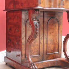 Load image into Gallery viewer, x SOLD Antique English Davenport Leather Top Desk, Writing Desk, Storage Locks and Keys B11003