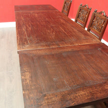 Load image into Gallery viewer, x SOLD Antique French Table, French Oak 2 Leaf Extension Dining Kitchen Table Stretcher B10449