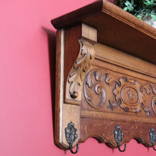 Load image into Gallery viewer, x SOLD Antique Vintage French Coat Rack with Fleur de Lis Carvings. Scarf Hat Umbrella B10639