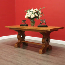 Load image into Gallery viewer, x SOLD Antique French Oak Refectory Table Dining Table Church Gothic Quatrefoil Shape to Pedestal B10317
