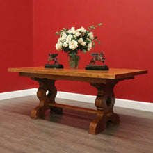 Load image into Gallery viewer, x SOLD Antique French Oak Refectory Table Dining Table Church Gothic Quatrefoil Shape to Pedestal B10317