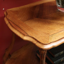Load image into Gallery viewer, x SOLD Antique French Walnut Two-Tier Serving Table with Brass Handle, Lamp Side Table B11242