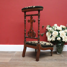 Load image into Gallery viewer, x SOLD Antique French Prayer Chair, Home Worship Kneeler for Prayer. Tapestry Seat Rest B11190