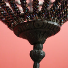 Load image into Gallery viewer, x SOLD Vintage French Basket Chandelier, Brass, Glass and Beads, Ceiling Light Shade. B10380