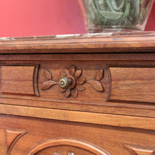 Load image into Gallery viewer, x SOLD Antique Bedside Cabinet, French Walnut and Marble Top Bedside, Lamp Hall Table B10831