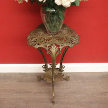 Load image into Gallery viewer, x SOLD Antique French Jardiniere Stand, French Brass 2 Tier Plant Stand Side Lamp Table B10481