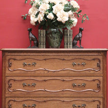Load image into Gallery viewer, x SOLD Antique Vintage Chest of Drawers, French Oak Three Drawer Hall Cabinet Chest.. B11219`