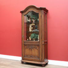 Load image into Gallery viewer, x SOLD Antique French Oak Bookcase, Bevelled Glass Single Door Display or China Cabinet B10658