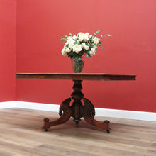 Load image into Gallery viewer, x SOLD Antique English Victorian Mahogany Supper Dining Table on Single Pedestal Tri Leg Base B10713