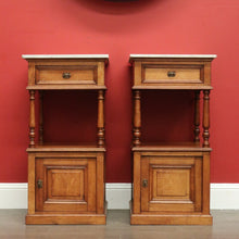 Load image into Gallery viewer, x SOLD Pair of Bedside Tables, Antique French Oak Bedside Cabinets, Hall Lamp Tables B10256