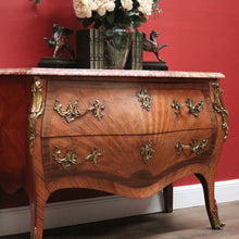 Load image into Gallery viewer, x SOLD Antique French Chest of Drawers, Marble Top Hall Table with 2 Sunray Drawers B11198
