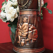 Load image into Gallery viewer, x SOLD Antique French Copper and Brass Coal Scuttle, Umbrella Holder, Pressed Metal Jug. B10119