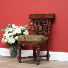 Load image into Gallery viewer, x SOLD Antique French Oak Carved Back Prayer hallway Chair, Kneeler,Church Prie Dieu B10693