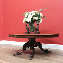 Load image into Gallery viewer, x SOLD Antique English Coffee Table, Victorian Single Pedestal Four Leg Coffee Table B11056